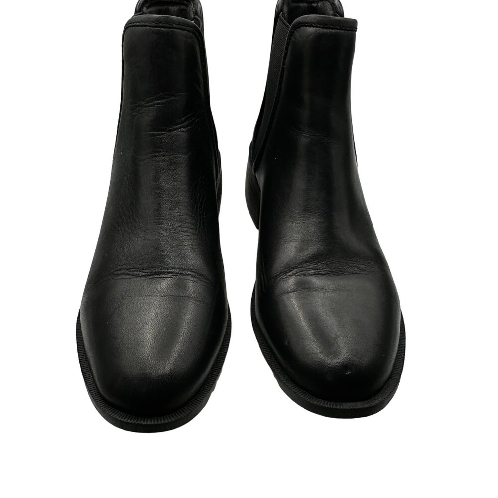 Steve Madden Dares Size 6.5 EUC Black Leather Slip On Booties Ankle Booties